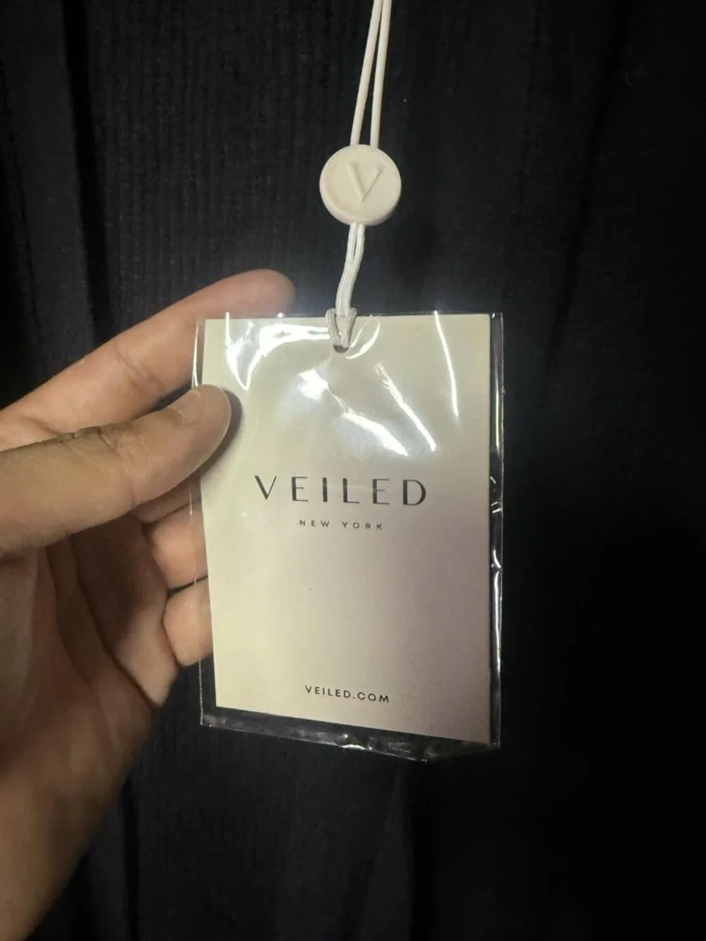 Veiled cardigan sweater